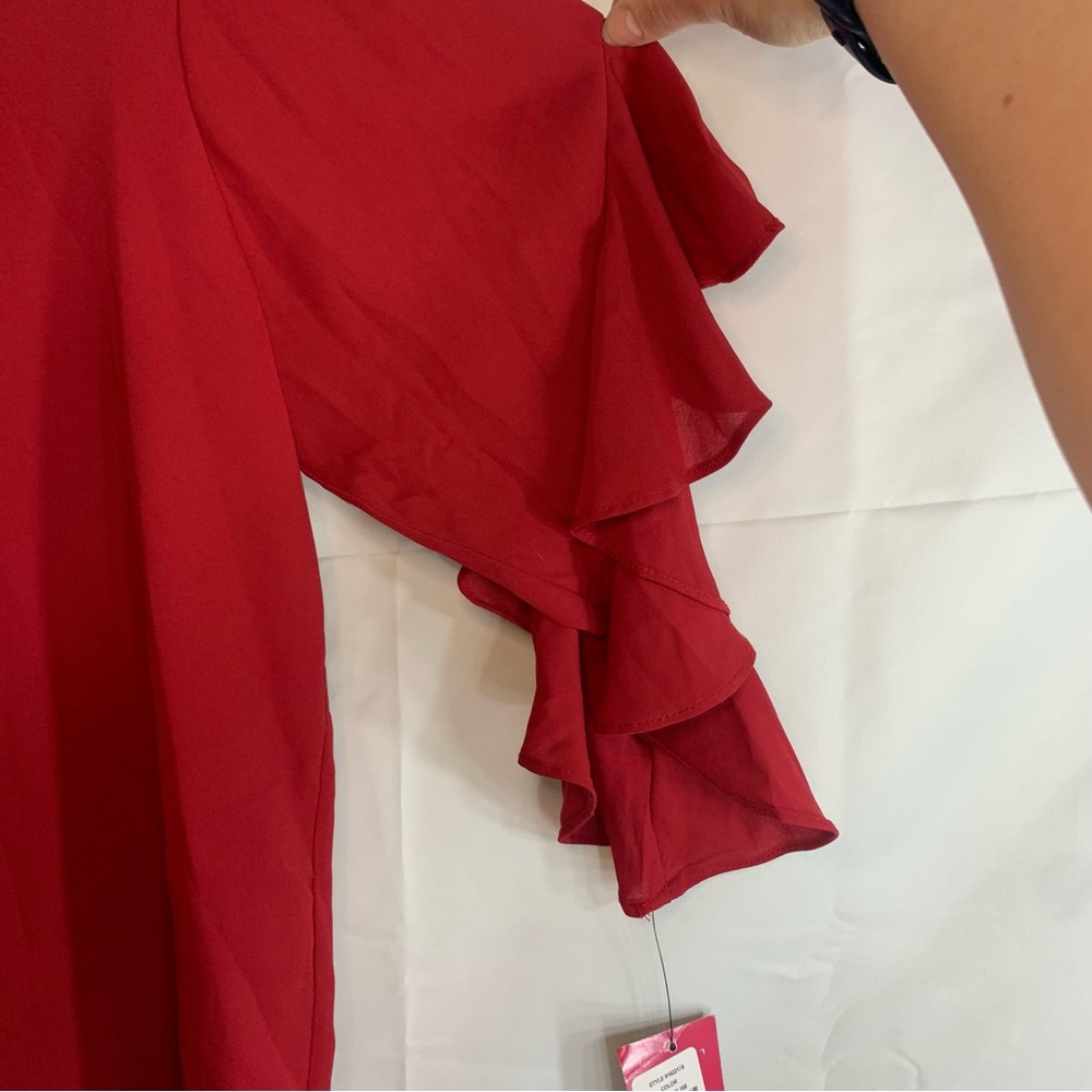 NWT Vince Camuto Ruffle Sleeve Split Neck Blouse, various sizes - Picture 7 of 11